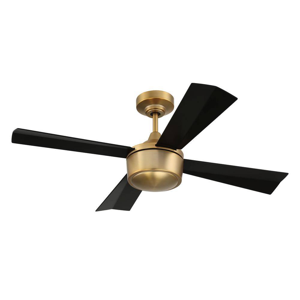Satin Brass and Black 42'' Ceiling Fan with LED Light