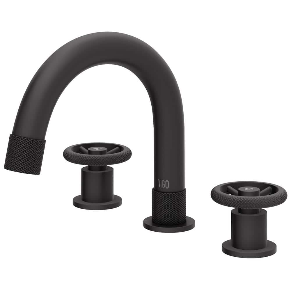 Matte Black Metal Transitional Widespread Bathroom Faucet