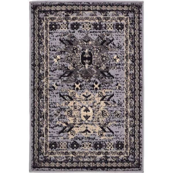 Unique Loom Oasis Taftan Gray 3' x 16' 5 Runner Rug