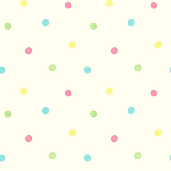 Brewster 56 sq. ft. Sprinkles White Polka Dots Wallpaper