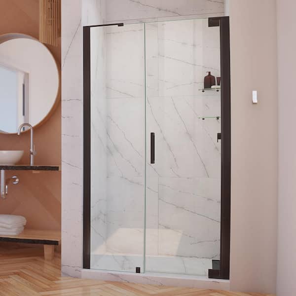 DreamLine Elegance-LS 51-3/4 in. to 53-3/4 in. W x 72 in. H Frameless Pivot Shower Door in Oil Rubbed Bronze