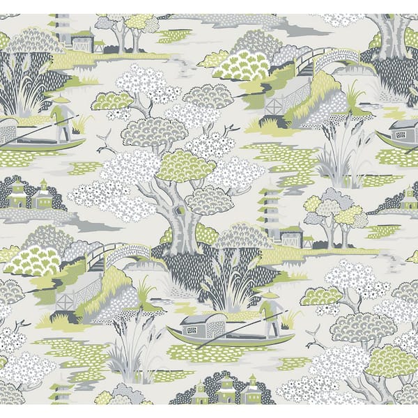 A-Street Prints Joy De Vie Green Toile Strippable Wallpaper (Covers 60.8 sq. ft.)