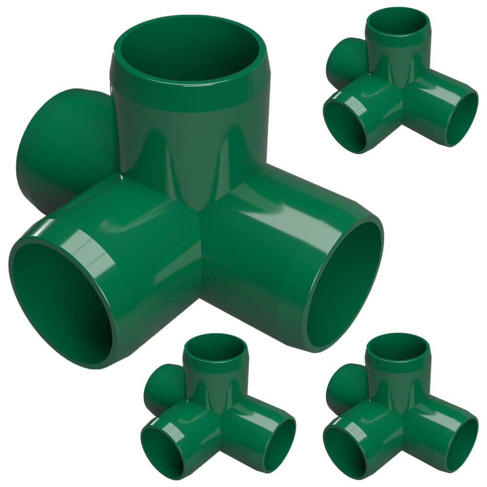 1-1/4 in. Furniture Grade PVC 4-Way Tee in Green (4-Pack) price history on PriceWatchPro