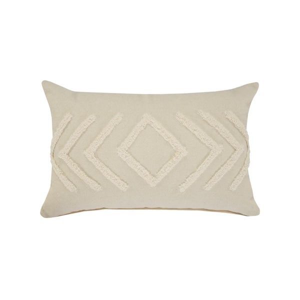 LR Home Directional Birch / Off - White Geometric Diamond Tufted Poly ...
