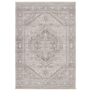 Venn Taupe/Silver 5 ft. 3 in. x 7 ft. 6 in. Medallion Indoor Area Rug