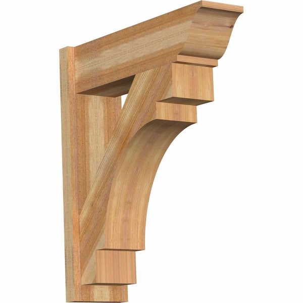 Ekena Millwork 8 in. x 32 in. x 28 in. Merced Traditional Rough Sawn Western Red Cedar Outlooker