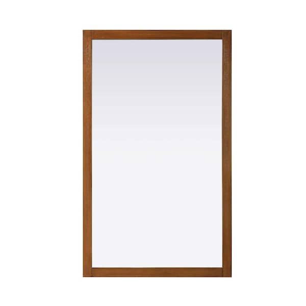 Brandy Walnut 60 in. W x 36 in. H Transitional Rectangle Mirror