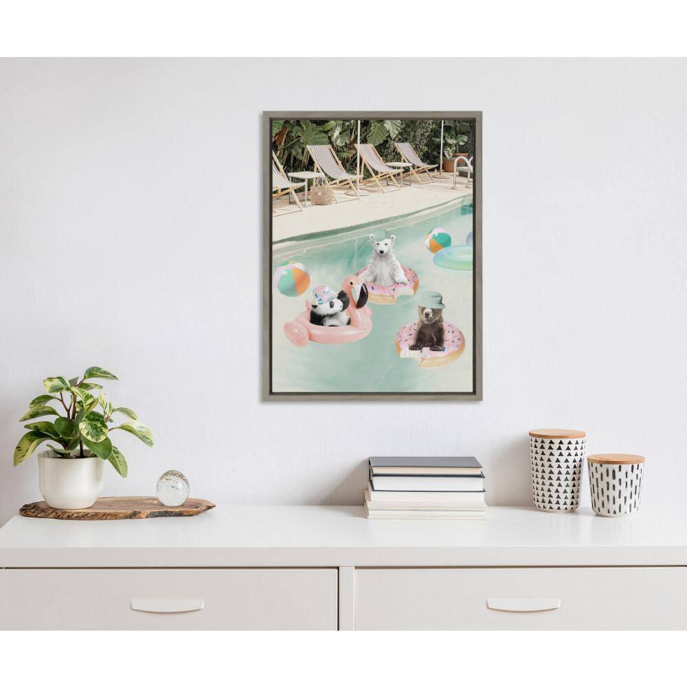 "Sylvie ""Pool Party"" by July Art Prints Gray Framed Art Print 18 in. x 24 in." price history on PriceWatchPro