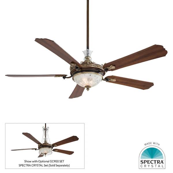 MINKA-AIRE Cristafano 68 in. LED Indoor Belcaro Walnut Ceiling Fan with Wall Control