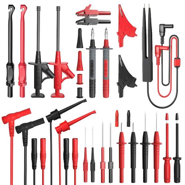 25-Piece Multimeter Test Leads Kit with Silicone Insulated Probes, Alligator Clips, Tweezer, CAT III 1000V 10A