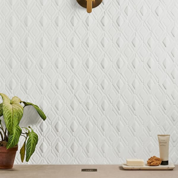 Delphi Jewel Glacier White 12 in. x 16 in. Crackled Glass Mosaic Tile (1.19 sq. ft./Each)