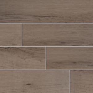 Arbor Fog 6 in. x 36 in. Matte Porcelain Wood Look Floor and Wall Tile (15 sq. ft. / case)