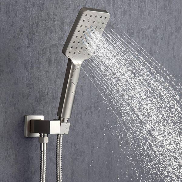 Shower Faucet with Hand Shower Hose Faucet Square Rectangular 