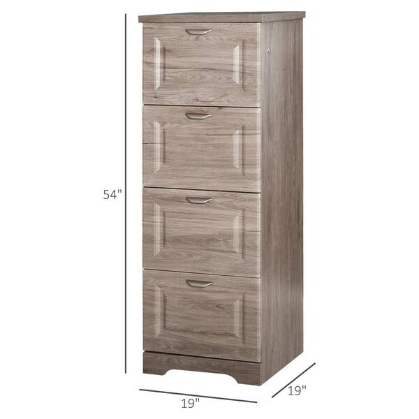 homcom tall wooden 4 drawer vertical file cabinet