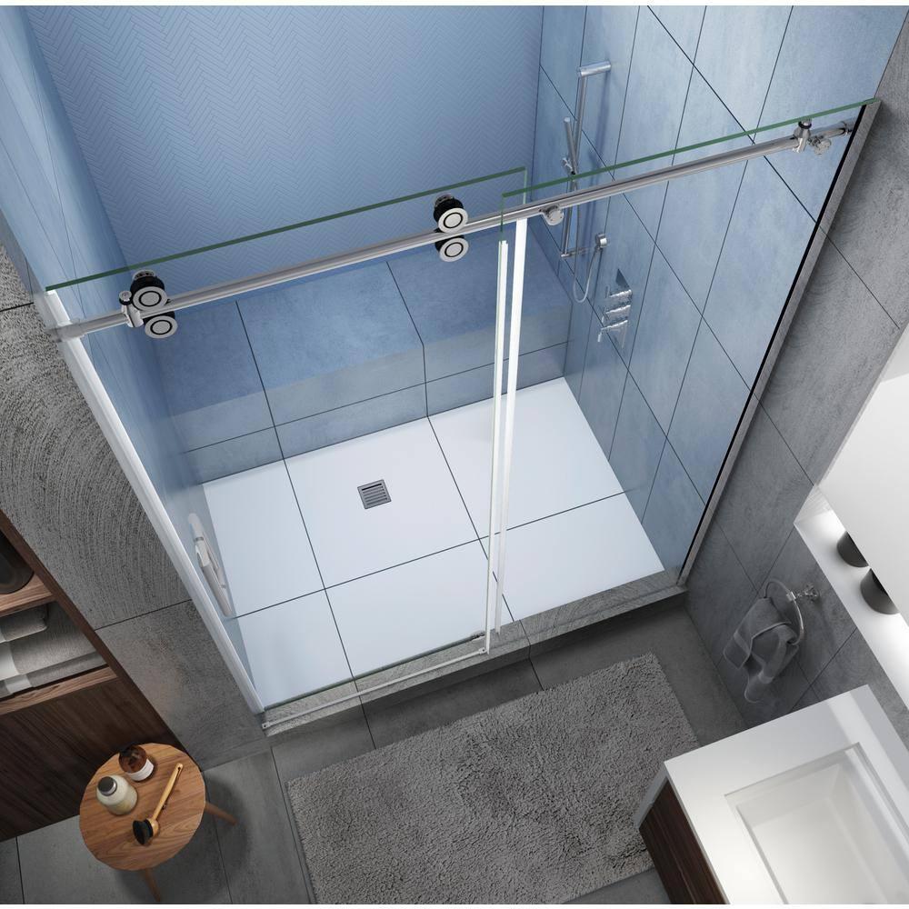 Langham XL Frameless Sliding Shower Door with Polished Chrome Finish