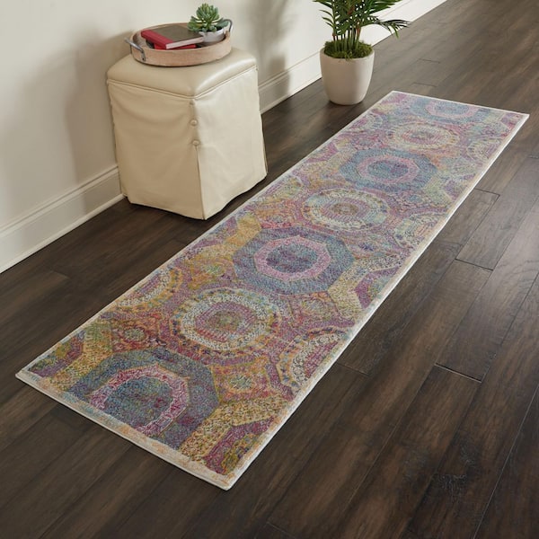 Global Vintage Multicolor 2 ft. x 6 ft. Moroccan Bohemian Kitchen Runner Area Rug