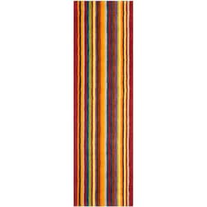 Himalaya Red/Multi 2 ft. x 6 ft. Striped Runner Rug