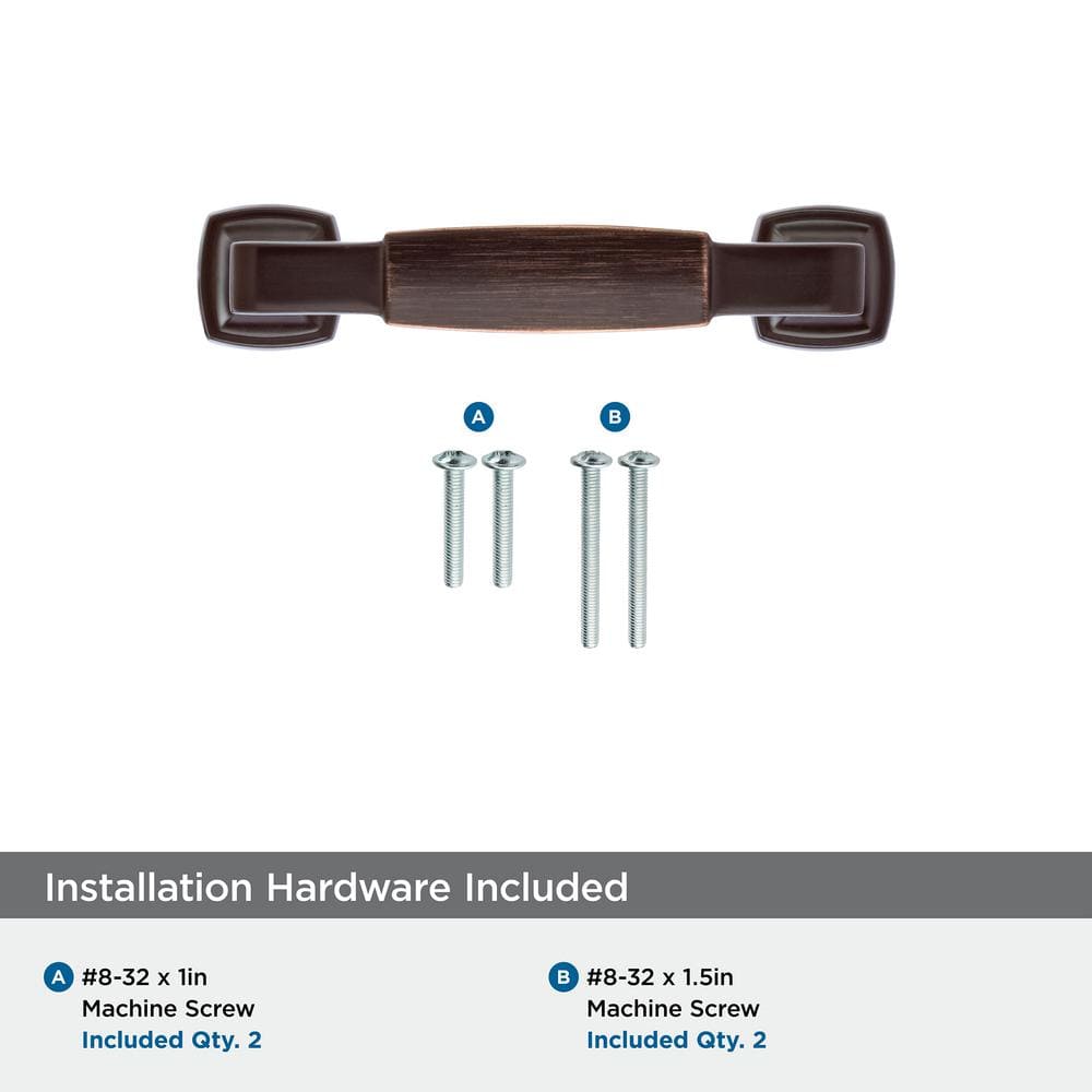 Oil-Rubbed Bronze 3 inch Bar Cabinet Pull with Mounting Hardware