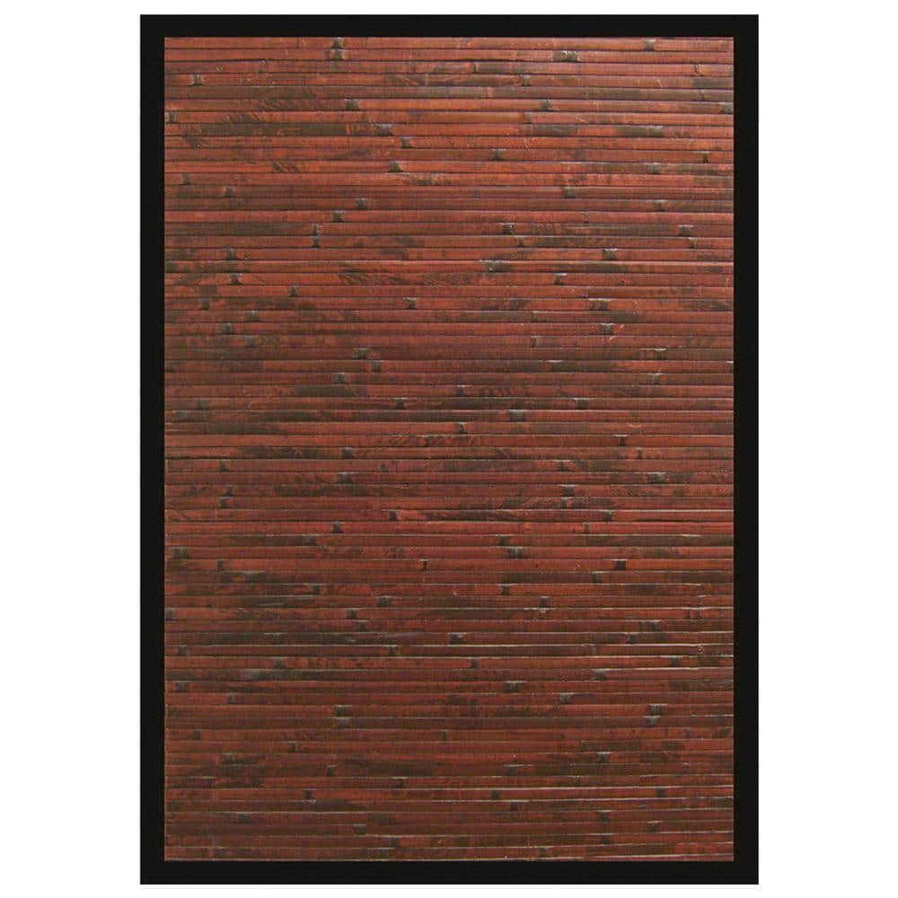 Cobblestone Mahogany Brown with Black Border 2 ft. x 3 ft. Area Rug