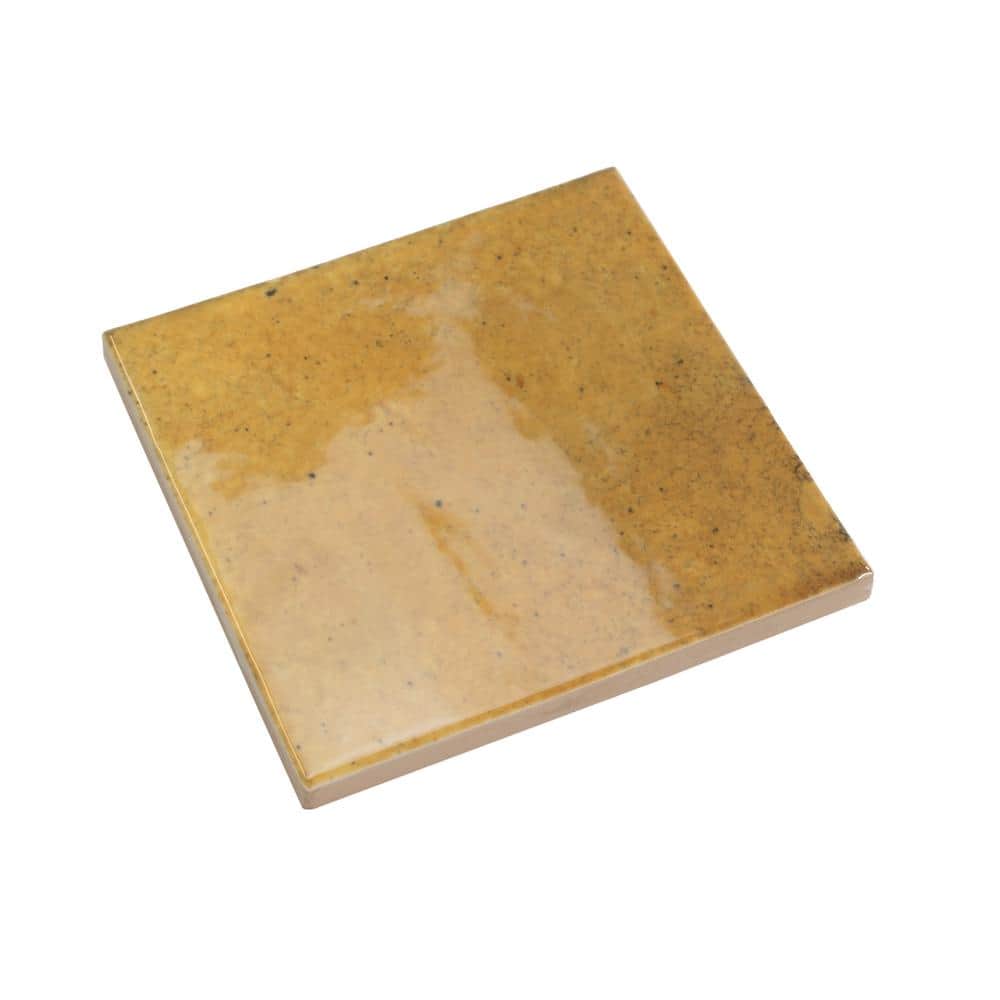 Antiek 4'' x 4'' Glossy Honey Orange Ceramic Tile
