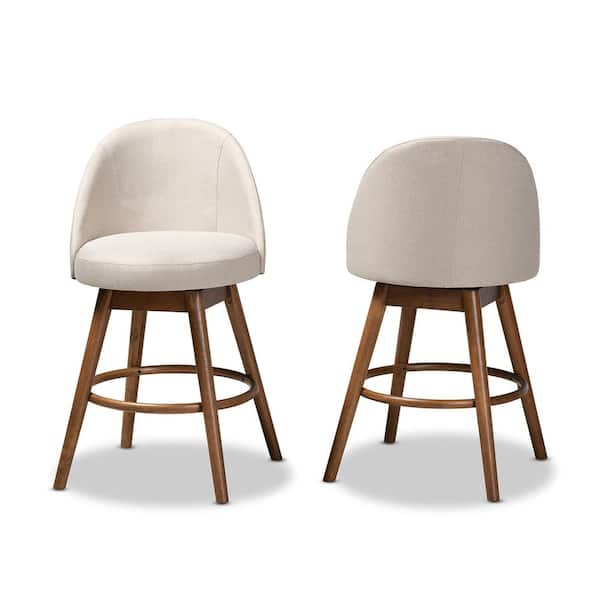 Baxton Studio Carra 38 in. Beige Counter Stool Set of 2 157 2PC