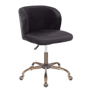 Fran Antique Black Velvet Adjustable Task Chair