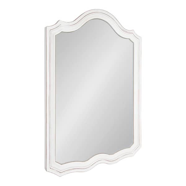 Kate and Laurel Medium Arch White Classic Mirror (36 in. H x 24 in. W)