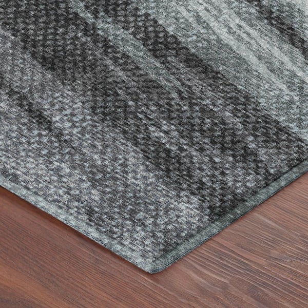 Mayfield Premium Machine Washable Abstract AMF2272 Teal 10 ft. x 14 ft. Area Rug