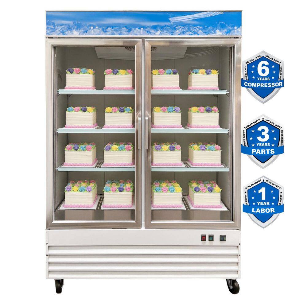 SG series 53 in. W 45 cu. ft. Two Swing Glass Door Reach In Merchandiser Commercial Refrigerator in White price history on PriceWatchPro
