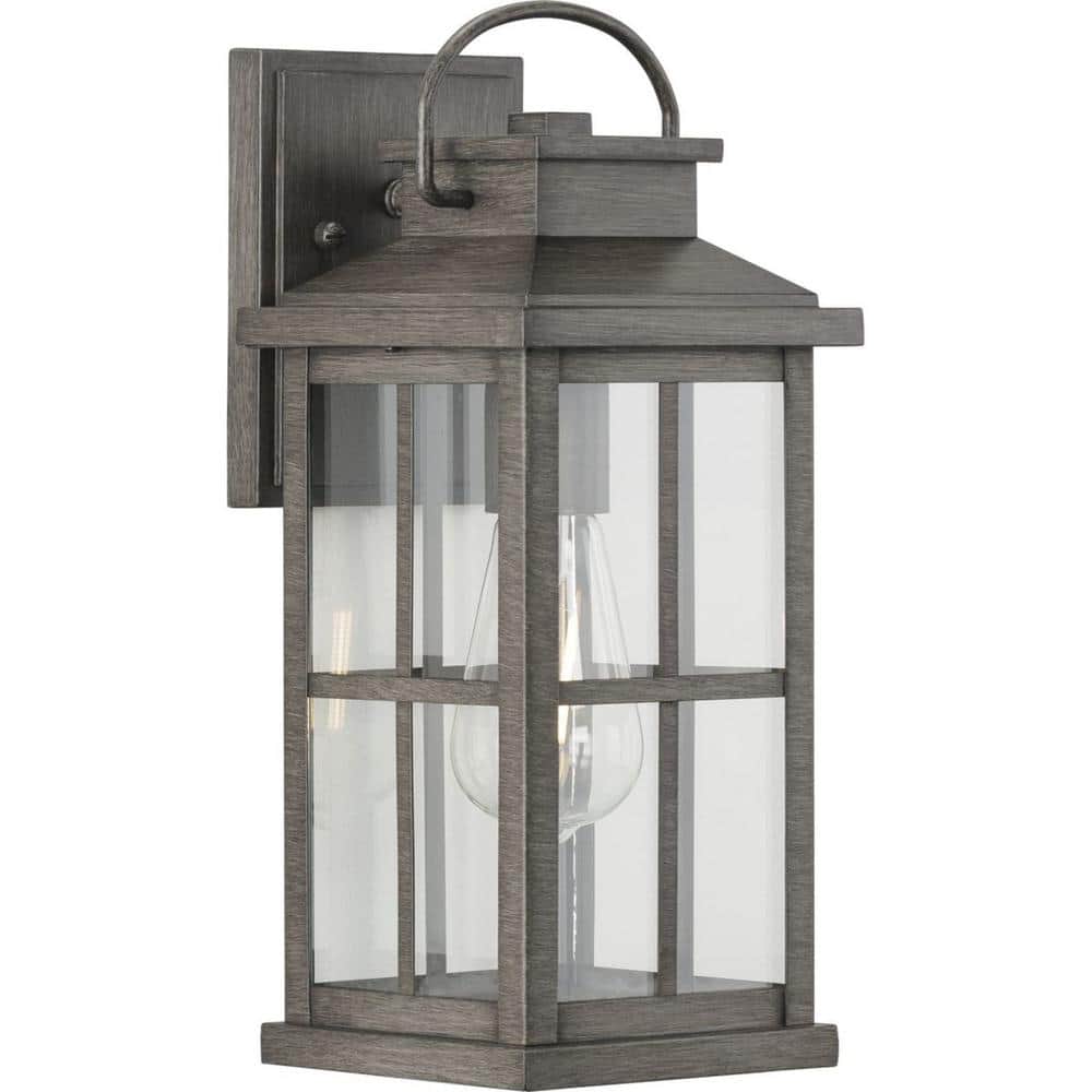 Williamston 1-Light Antique Pewter Clear Glass Farmhouse Outdoor Medium Wall Lantern Light price history on PriceWatchPro
