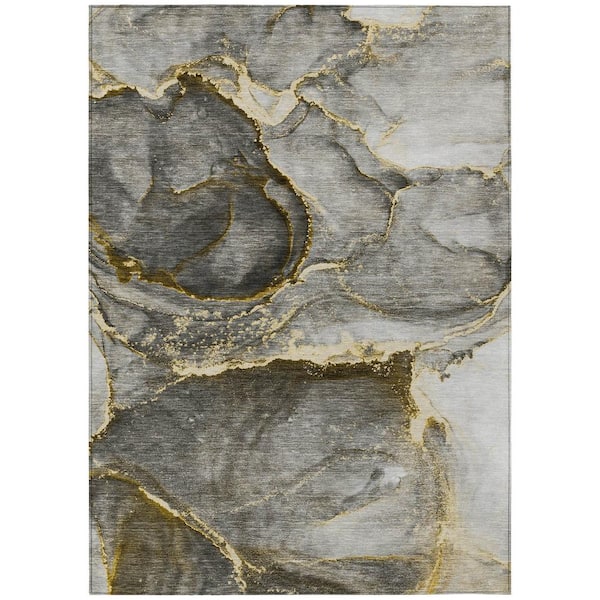 Chantille ACN525 Gold 9 ft. x 12 ft. Machine Washable Indoor/Outdoor Geometric Area Rug