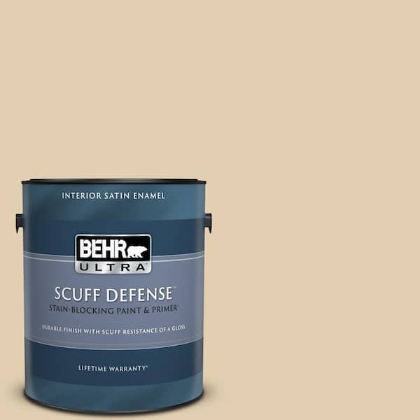 BEHR ULTRA 1 gal. Home Decorators Collection #HDC-AC-09 Concord Buff Extra Durable Satin Enamel Interior Paint & Primer