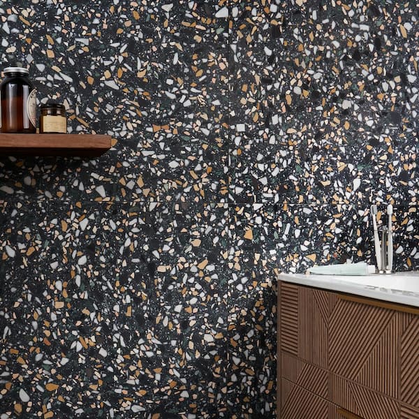 Terra Italia Cava Notte 23.62 in. x 23.62 in. Honed Marble Floor and Wall Tile (3.87 sq. ft./Each)