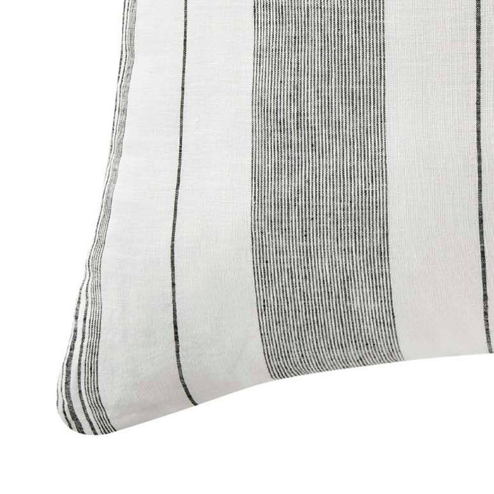 Monroe Stripe White and Gray Cotton Euro Sham
