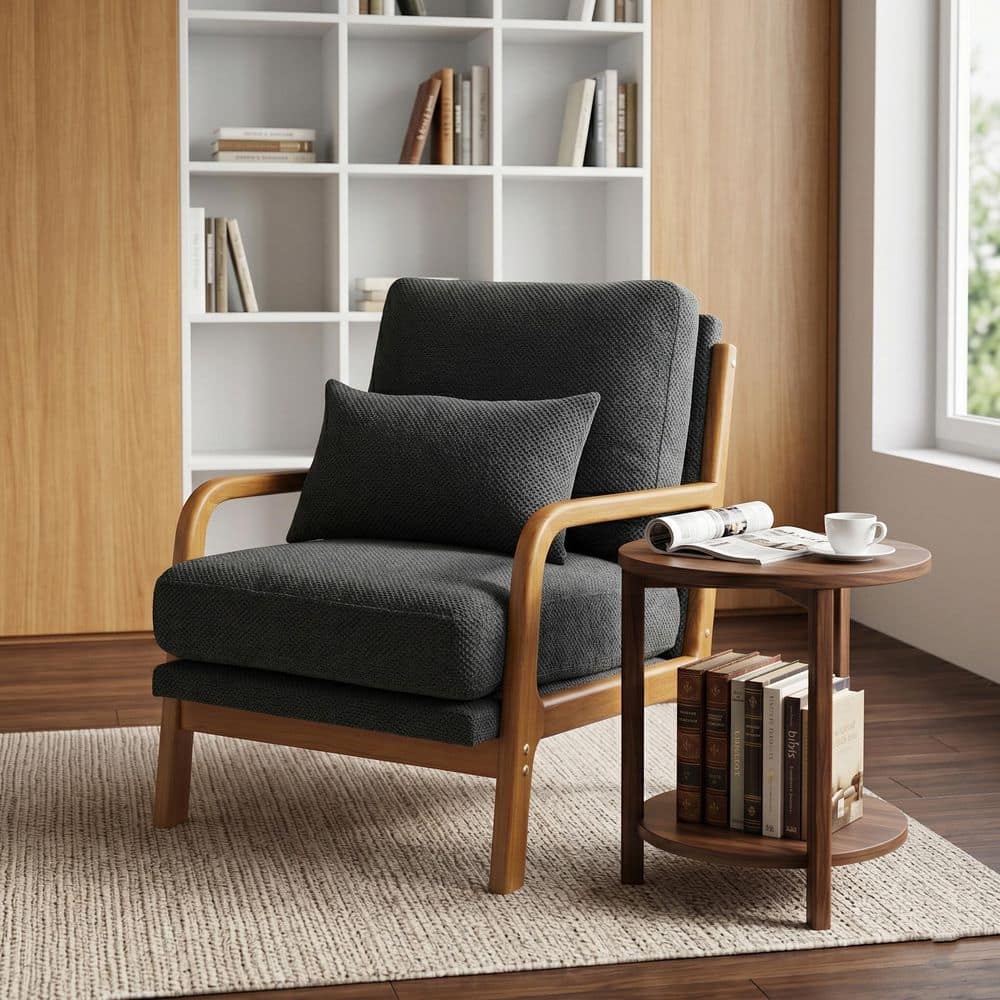 26 in. Dark Gray Fabric Upholstered Arm Chaise Lounge price history on PriceWatchPro