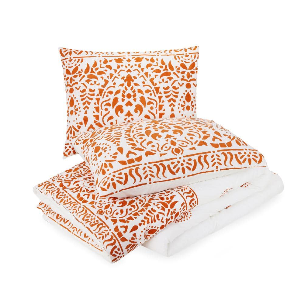 King Cotton Paloma Blue Comforter Set with Medallion Motif