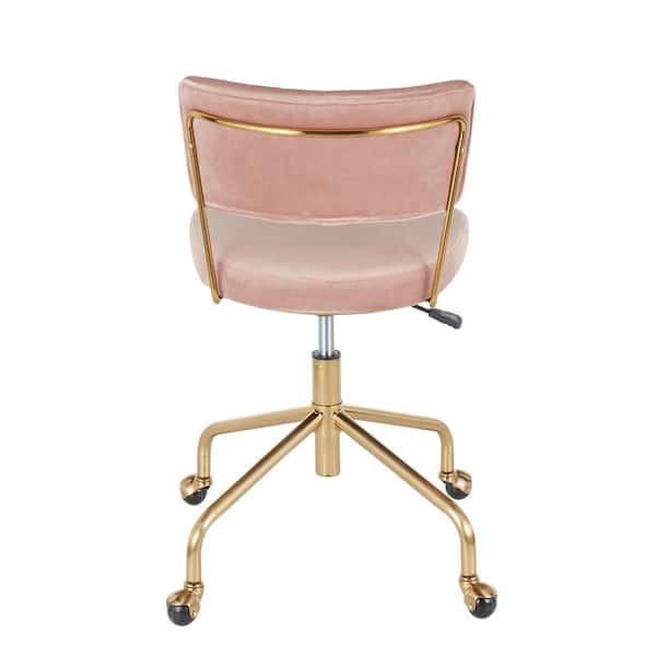 Lumisource Claire Task Chair with Pink Cushion