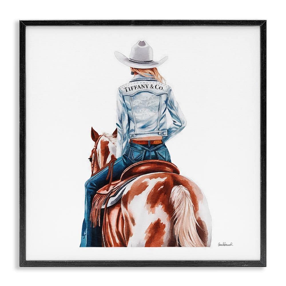 Mod Cowgirl on Horse by Amanda Greenwood Black Framed People Giclee Art Print 24 in. x 24 in. price history on PriceWatchPro