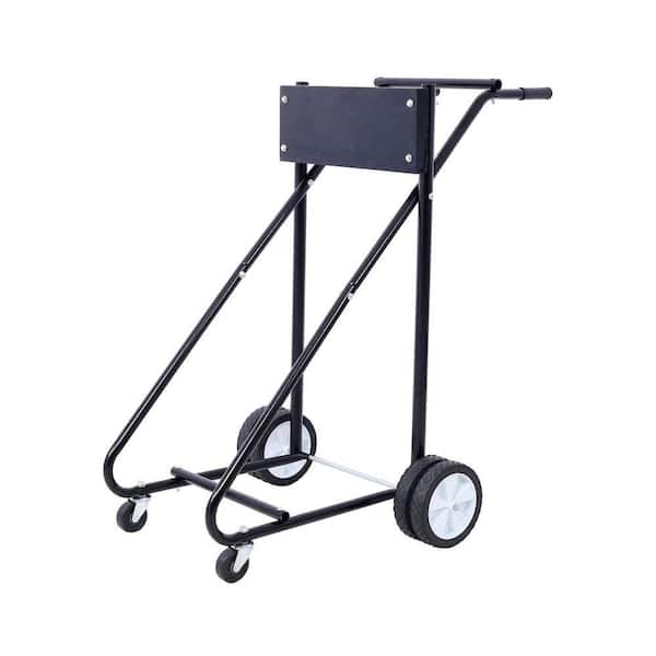 Black Outboard Boat Motor Stand, Engine Carrier Serving Cart with Wheels, 315 lbs. Weight Capacity