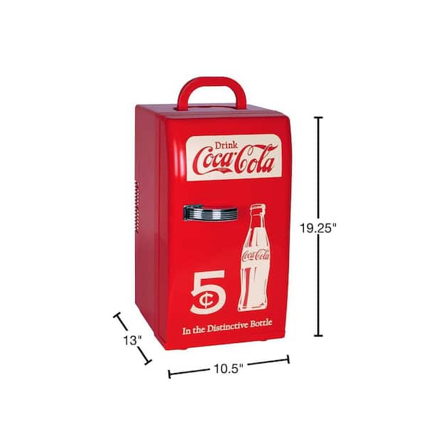 Coca-Cola Retro 18 Can Mini Fridge with12V DC and 110V AC Cords, 22L (23  qt.), Portable Cooler, Red CCR-12 - The Home Depot