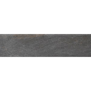 Longitude Slate Gray Bullnose 3 in. x 12 in. Matte Porcelain Floor and Wall Tile Trim (20 linear feet/Case)