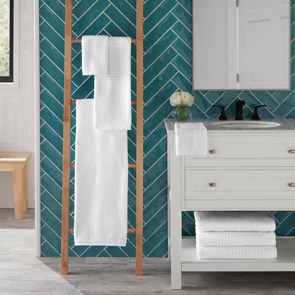 2pk Quick Dry Ribbed Bath Towel Set White - Threshold™