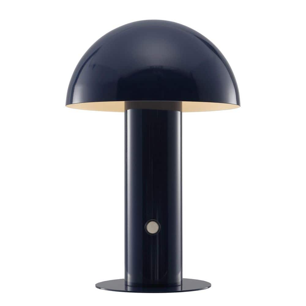 Boletus Bohemian 10.75'' Satin Navy Cordless Metal Mushroom Lamp