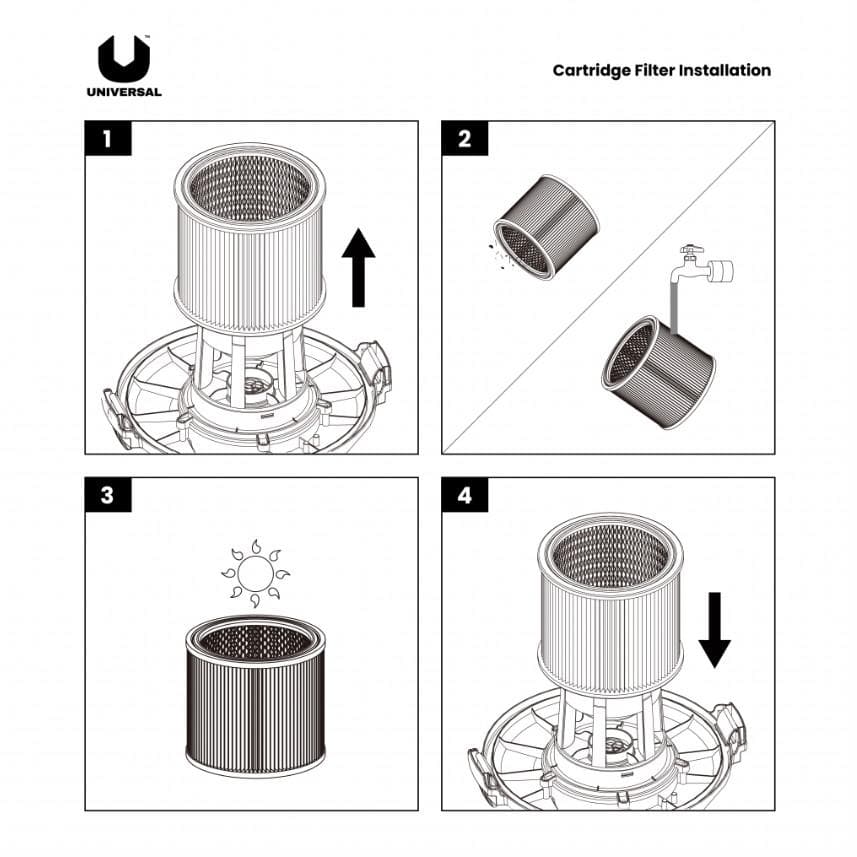 Universal Polypropylene Cartridge Filter for Wet/Dry Vacuum