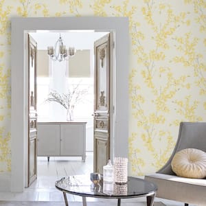 Forsythia Sunshine Non Woven Unpasted Removable Strippable Wallpaper