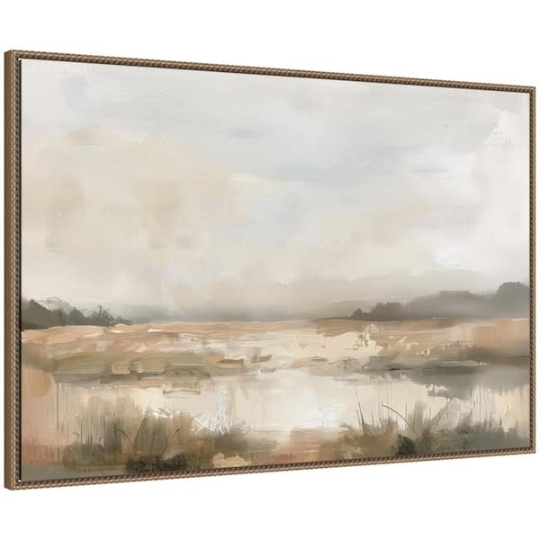 Sylvie "Neutral Abstract Landscape" by The Creative Bunch Studio Landscape Framed Art Print 28 in. x 41 in.