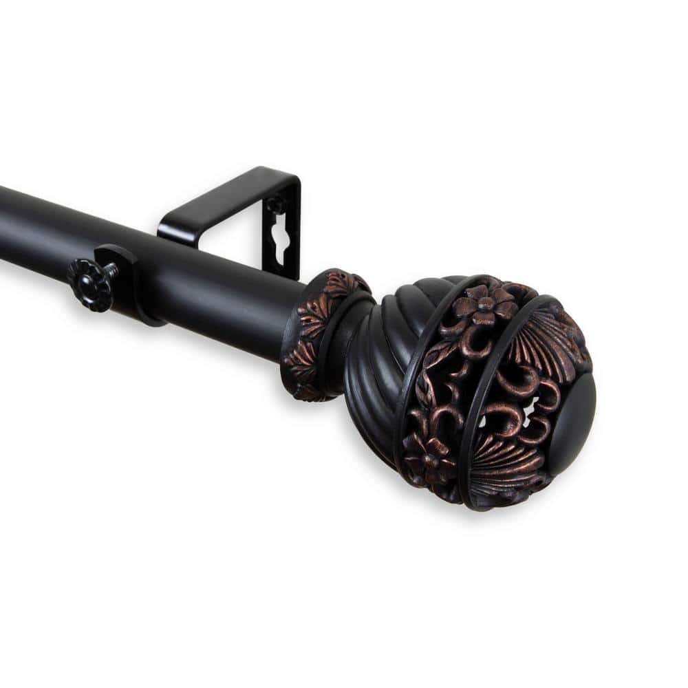 Lanette 160 in. - 240 in. Adjustable 1 in. Dia Single Curtain Rod in Black price history on PriceWatchPro