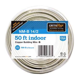 50 ft. 14/2 White Solid CerroMax SLiPWire Copper NM-B Wire