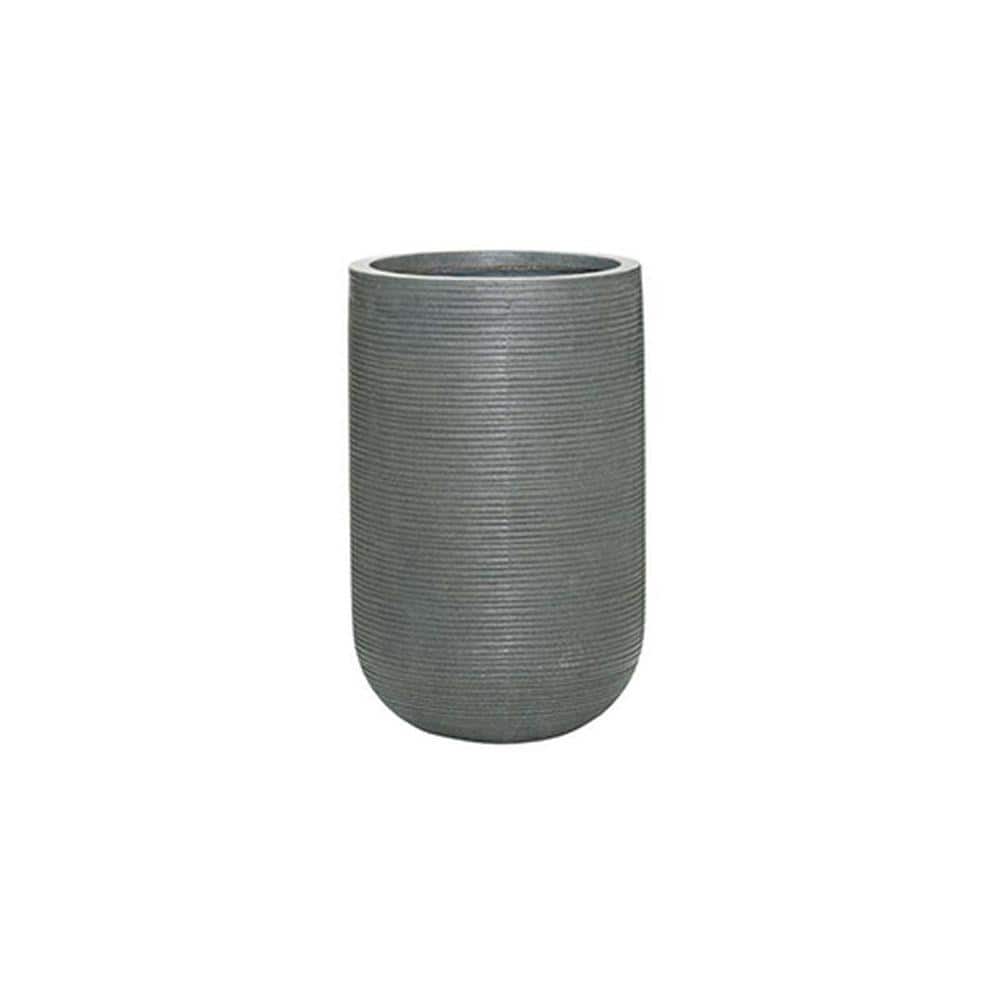 Vasesource 11 in. x 18 in. Rough Grey Round Fibercement Rough Pot P3032