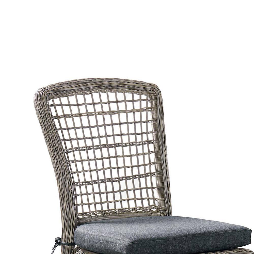 Asti Gray Wicker Outdoor Dining Chairs with Cushions, Set of Two